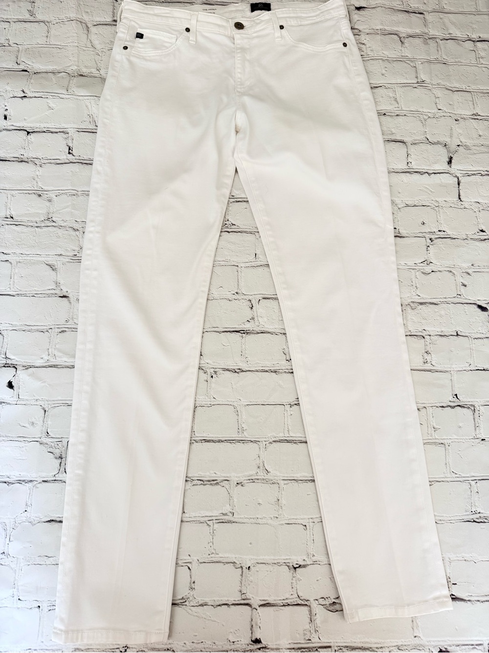 AG Adriano Goldschmied White Cigarette-Leg Jeans size 31 The Prima